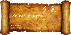 Görög Henrik névjegykártya