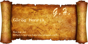 Görög Henrik névjegykártya