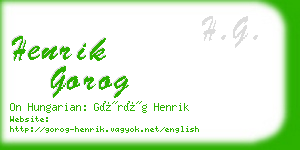 henrik gorog business card